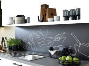 Culineo C615 Laser Kuechenzeile Einbaukueche Taubegrau Motivnische M4831320143749063 019