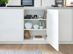 Culineo Kueche C648 Inselkueche Weiss Hochglanz Glaszarge Stauraum M4831320153749763 029