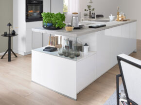 Culineo Kueche C648 Inselkueche Weiss Hochglanz Glaszarge M4831320153749763 Glaswange