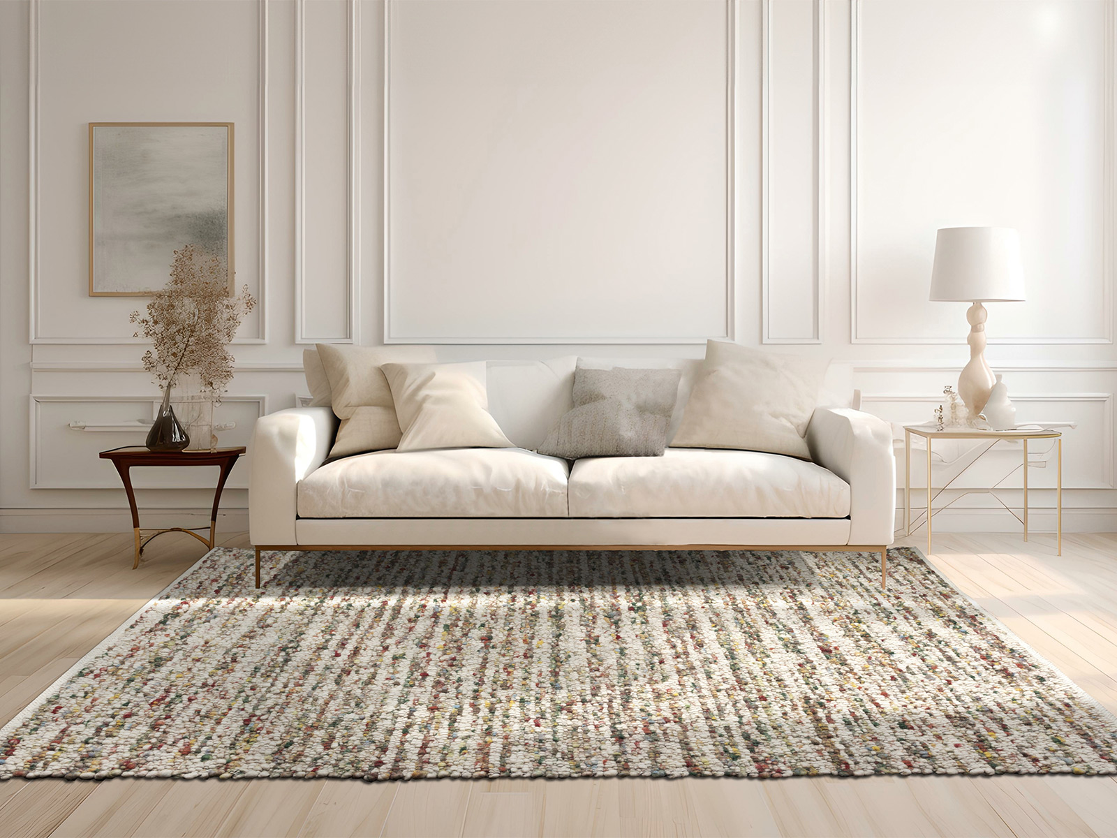 Handwebteppich Wiebke Schurwolle Jute 09010246
