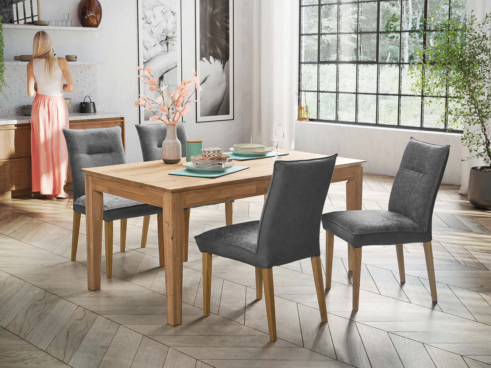 3 S Frankenmoebel Speisezimmer Tischgruppe Esstisch Ti 0598 Wildeiche Massiv 14190020 01 Polsterstuhl St