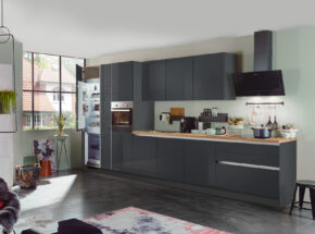 Express Star Kuechenzeile Hochschrank Haengern Anthrazit Hochglanz M4520032022779683 Ignis Kuehl Gefrierkombi