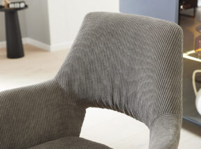 Interliving 5605 Esszimmerstuhl Schalensessel Bezug Cord Rebel Shell Ecru Cream Anthrazit Grey 72700009 01 Grau