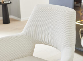 Interliving 5605 Esszimmerstuhl Schalensessel Bezug Cord Rebel Shell Ecru Cream Anthrazit Grey 72700009 01 Weiss