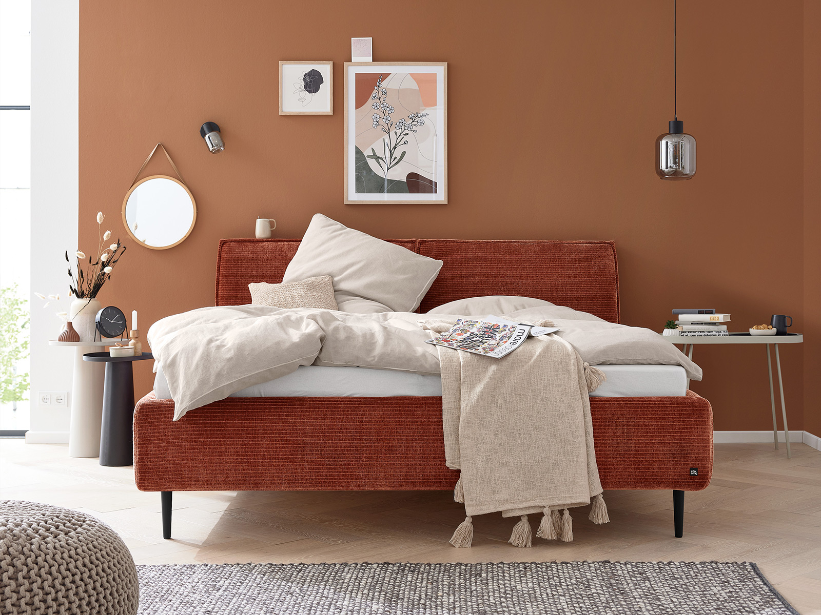Interliving Serie 1417 | Polsterbett Chenille Monty rusty