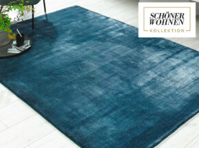 Schoener Wohnen Handwebteppich Aura Blau Fussbodenheizung  09600050 M3254192072