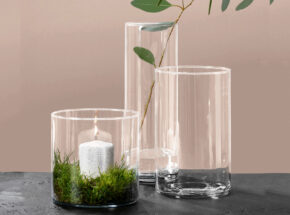 Ritzenhoff Breker Glasvasen Windlicht 3 Teiliges Set Leonie Glas Dekoriert Mit Kerze 06010230 01