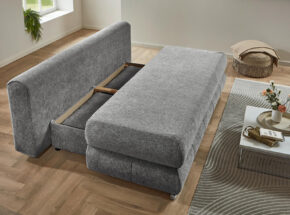 Schlafsofa Funktionssofa Bezug Silber Bettkasten Stauraum 12980380