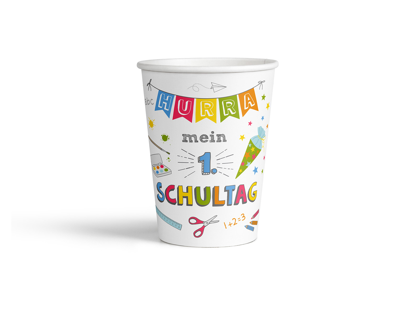 Pappbecher Hurra Schule 8er Set 250ml 07870204 59