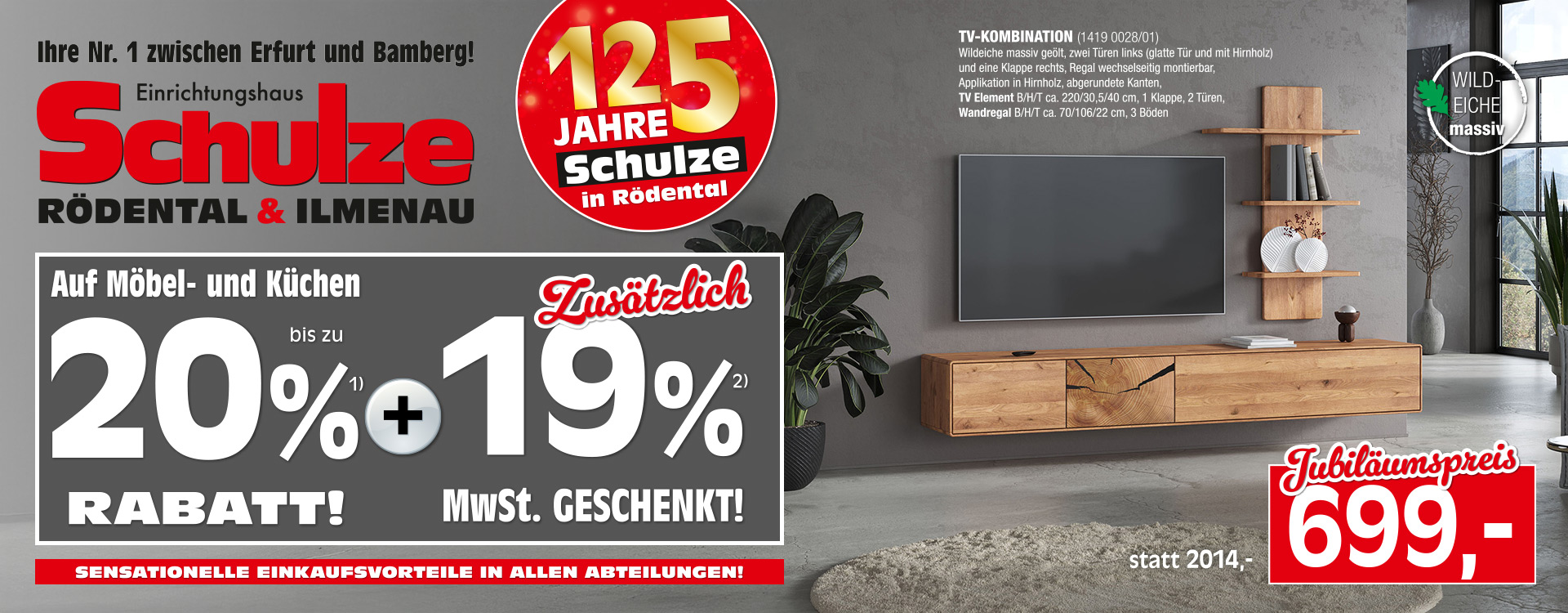 125 Jahre Einrichtungshaus Schulze | Rabatte auf Möbel & Küchen