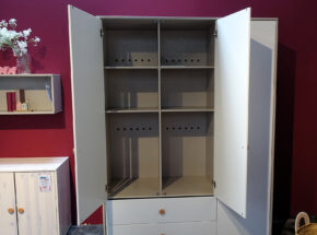 Flexa Kinder Kleiderschrank Classic in mattem hellen grau