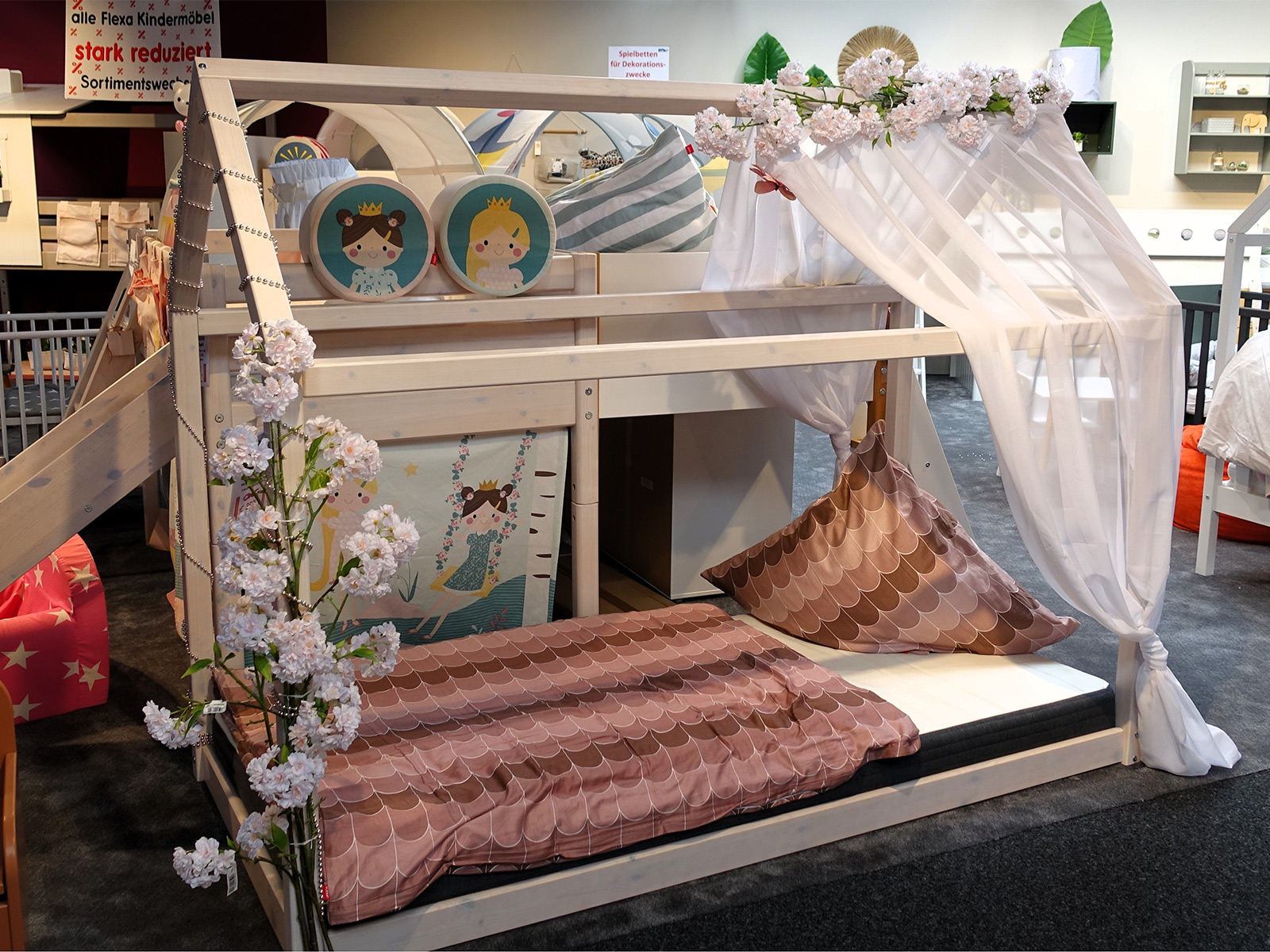 Flexa Kinderbett Cottage als Einzelbett mit niedrigem Einstieg