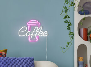 LED Wandleuchte Schriftzug Coffee