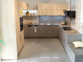 Nobilia Küche Stoneart Frontfarbe Basalt Taupengrau Korpusfarbe Eiche Montreal 02715566-03 2