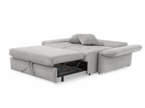 Hellgraues Funktionsschlafsofa Mit 2 Rueckenkissen Und 2 Zierkissen In Ausgezogen In Schlaffunktion 11710276 01