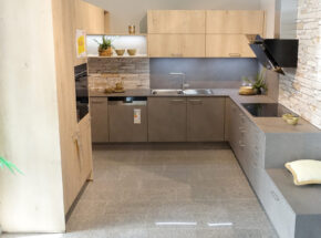 Nobilia Küche Stoneart Frontfarbe Basalt Taupengrau Korpusfarbe Eiche Montreal 02715566-03