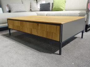 Loddenkemper Couchtisch Legno Lack Terrabraun Mit Eicheschindeln Massiv 01340142 04