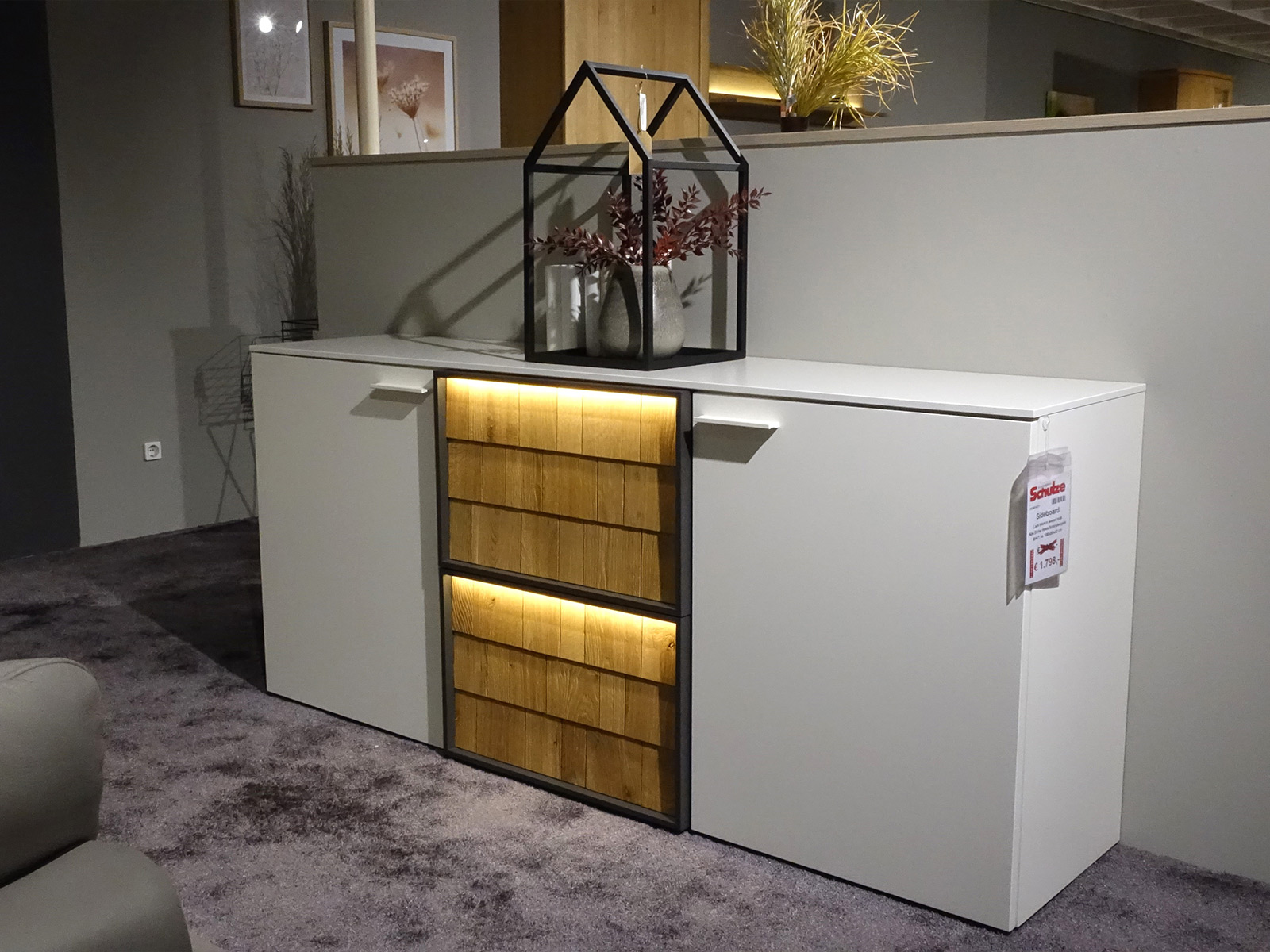 Loddenkemper Sideboard Legno Bianco Weiss Mit Schindeloptik 01340142