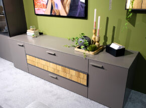 Lowboard Der Loddenkemper Wohnwand Legno In Lack Terrabraun Mit Dekorativen Eicheschindeln 01340142 03