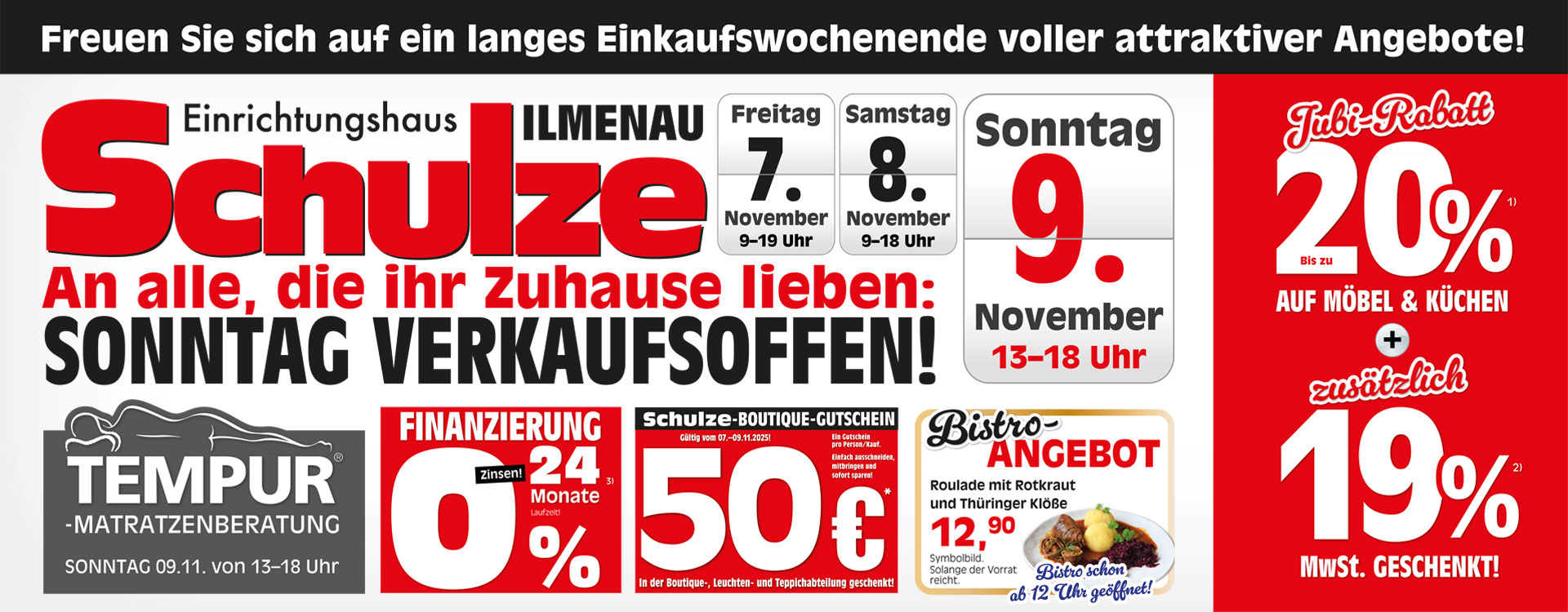 Verkaufsoffener Sonntag am 9. November in Ilmenau.