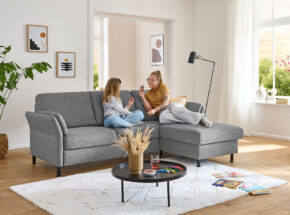 Modulmaster Ecksofa Mit Stoffbezug Unica Steel Zirka 232x168cm 05820175