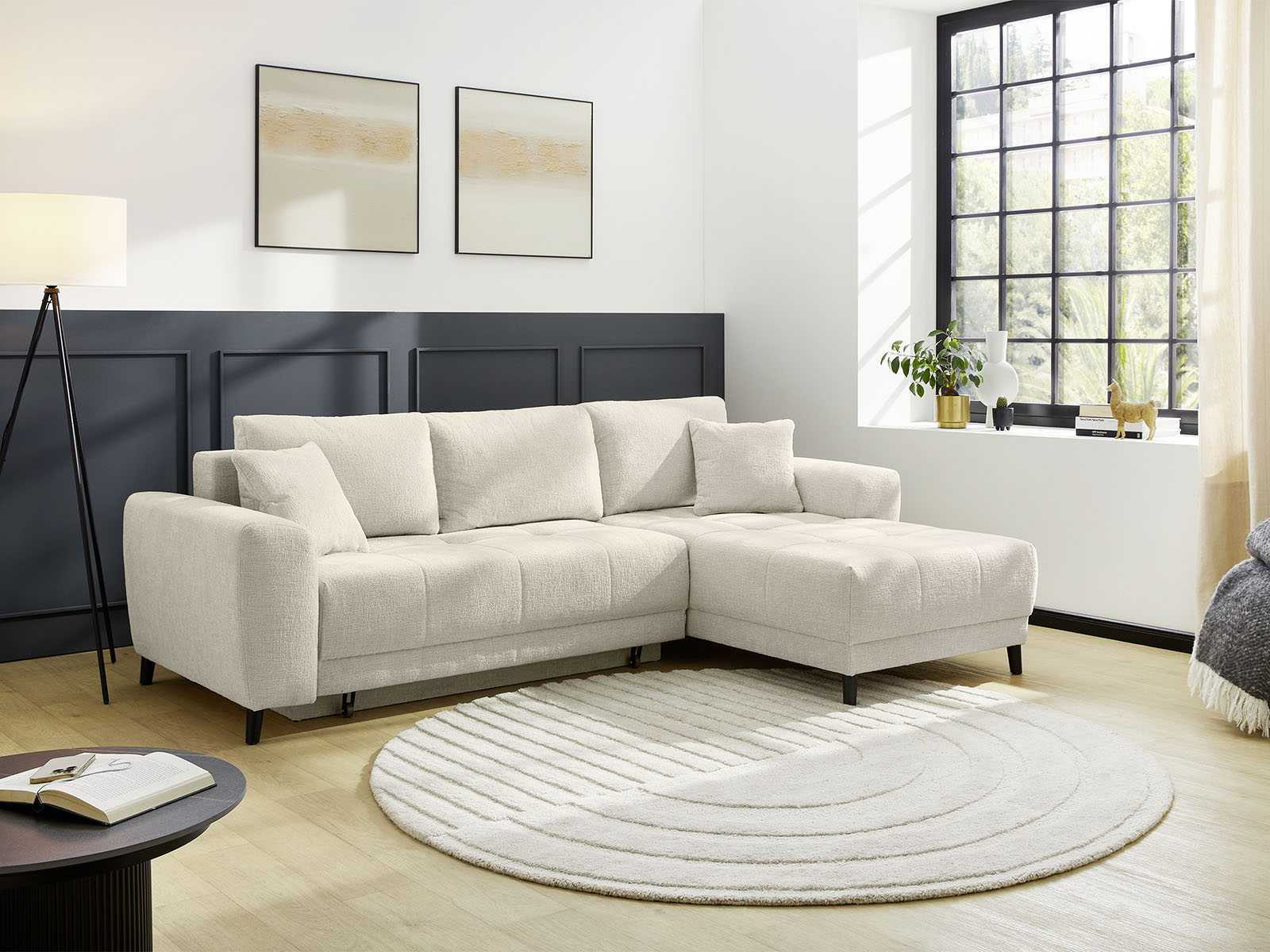 Polstergarnitur Ecksofa Farbe Hellgrau Zirka 251x85x172cm 11710277