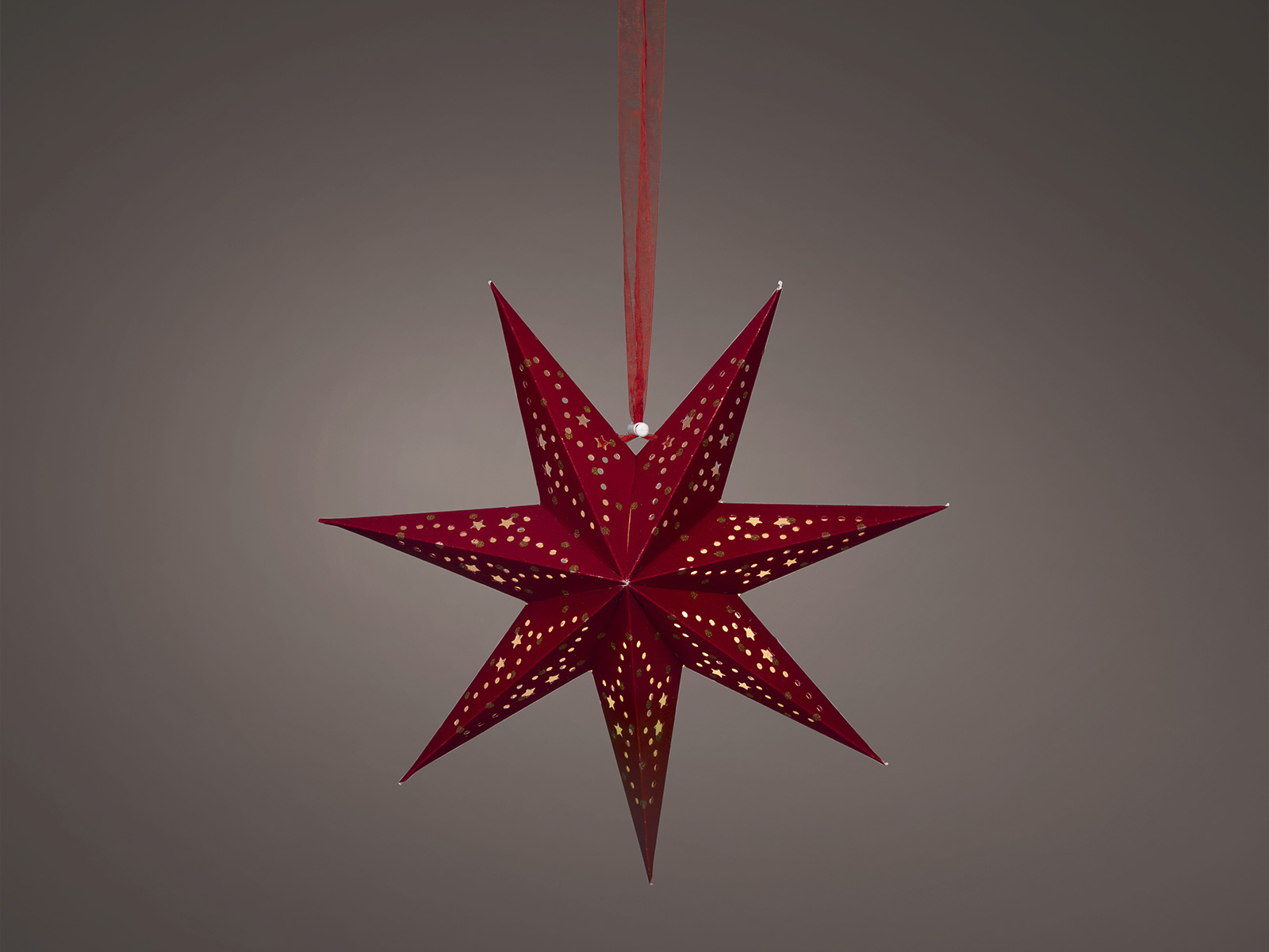 Weihnachtsbeleuchtung Roter Led Papierstern Faltbar 38cm 06940270 01