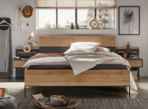 Bettanlage Aus Schlafzimmerprogramm Farbe Graphit Absetzung Bianco Eiche Optik 02760125