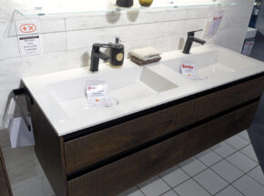 Doppelwaschtisch Stoneplus Weiss Von Puris Bad Farbe Cardiff Eiche 11770015