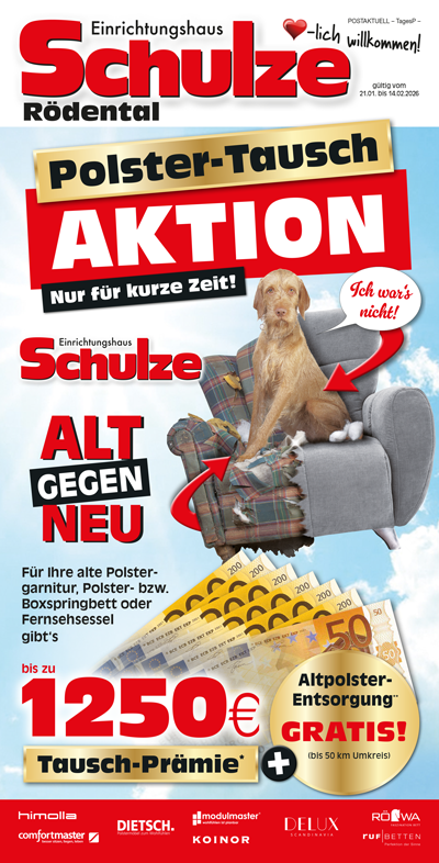 Polster-Tausch-Aktion im Einrichtungshaus Schulze Rödental