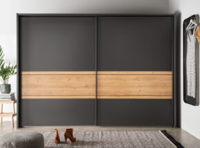 Schwebetuerenschrank Aus Schlafzimmerprogramm Farbe Graphit Absetzung Bianco Eiche Optik 02760125