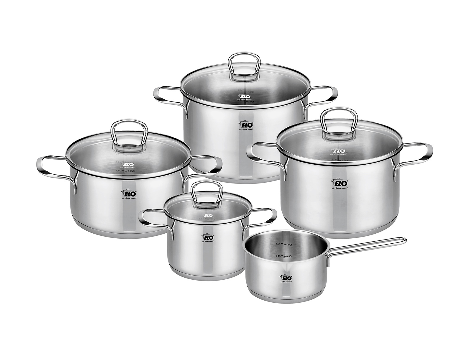 5 Teiliges Topfset Aus Edelstahl Mit Literskala Und Oel Dosiersystem Mit 4 Glasdeckel 62420108 07