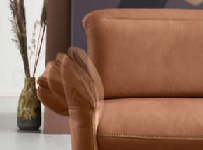 Armteilverstellung Der Himolla Eckkombination Echt Lederbezug Farbe Brandy Mit Metallfuss Schwarz 02180182