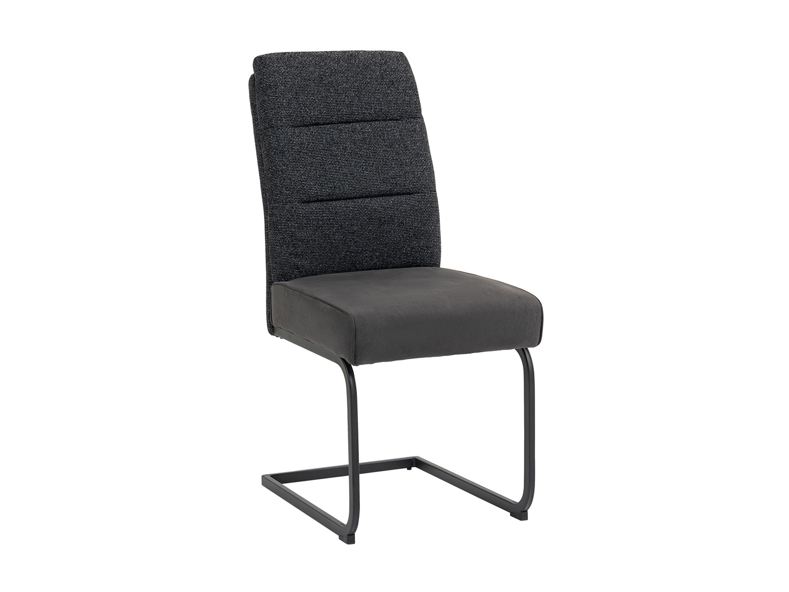 Esszimmerstuhl Freischwinger Bezug Microfaser Anthrazit Gestell Metall Schwarz 14220117