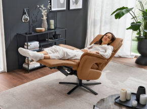 Herz Waage Position Des Interliving 4566 Drehsessels Echt Leder Bezug Evita Hazel Mit Sternfuss Schwarz Matt 7474