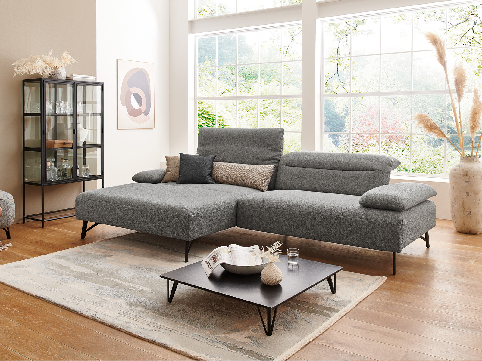 Himolla Polstergarnitur Ecksofa Mit Stoffbezug Crumble Sterling  02180184