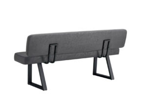 Rueckansicht Von Speisezimmer Einzelbank Mit Ruecken Mit Microfaserbezug Anthrazit Und Gestell Metall Schwarz 14220120 01