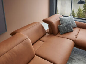 Sitztiefenverstellung Himolla Eckkombination Echt Lederbezug Farbe Brandy Mit Metallfuss Schwarz 02180182