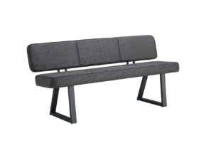 Speisezimmer Einzelbank Mit Ruecken Mit Microfaserbezug Anthrazit Und Gestell Metall Schwarz 14220120 01