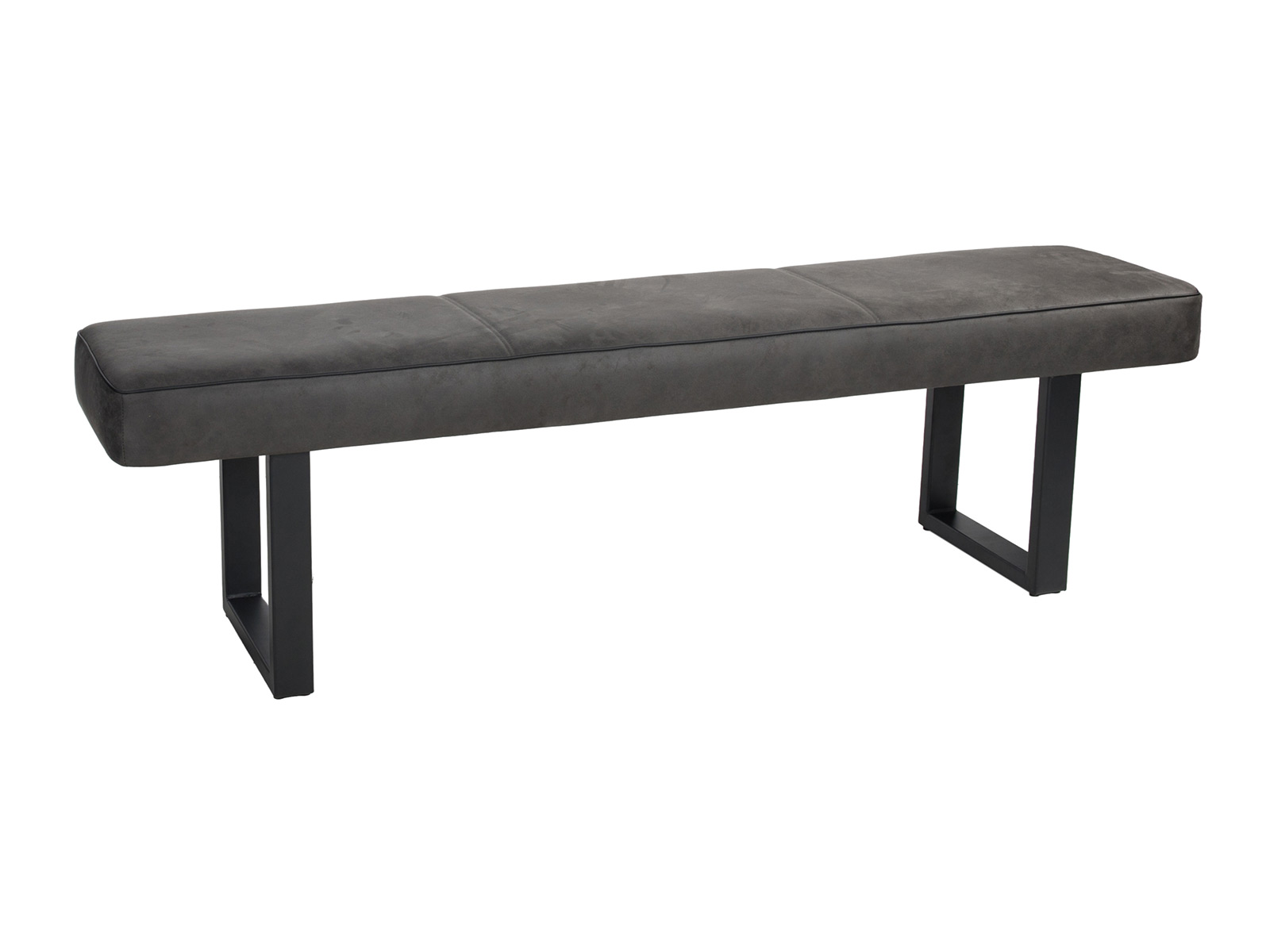 Speisezimmer Einzelbank Ohne Ruecken Mit Microfaserbezug Anthrazit Und Gestell Metall Schwarz 14220120