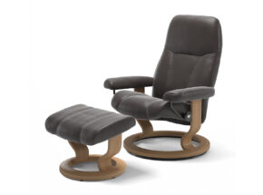 Stressless Sessel Consul Inklusive Hocker Gestell Classic Eiche Leder Batick Brown 13150003 18