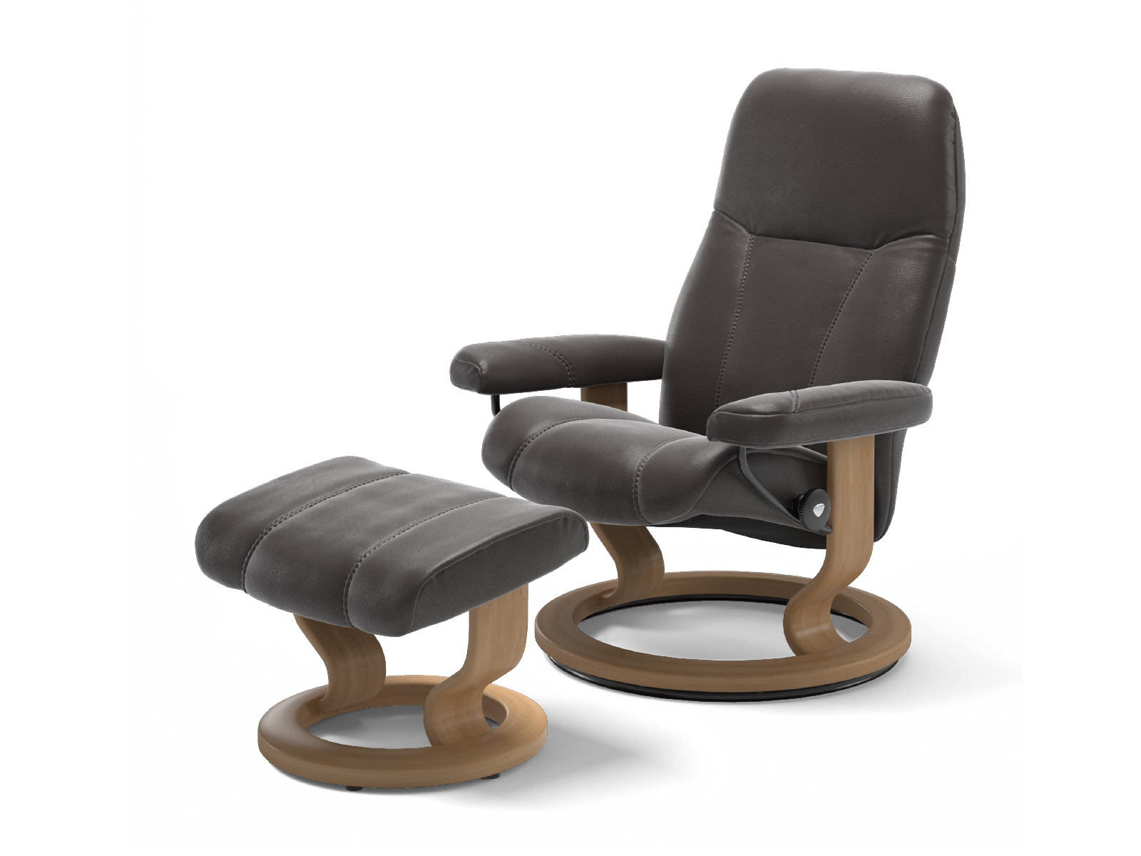 Stressless Sessel Consul Inklusive Hocker Gestell Classic Eiche Leder Batick Brown 13150003 18