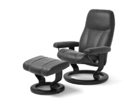 Stressless Sessel Consul Inklusive Hocker Gestell Classic Schwarz Leder Batick Black 13150003 15