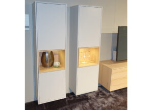 2 Haengevitrinen Der Varianta Wohnwand Voice Front Lack Brillantgrau  04010031 01