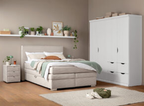 Boxspringbett Bezug Cord Light Greige Zirka 140x200cm 02270344