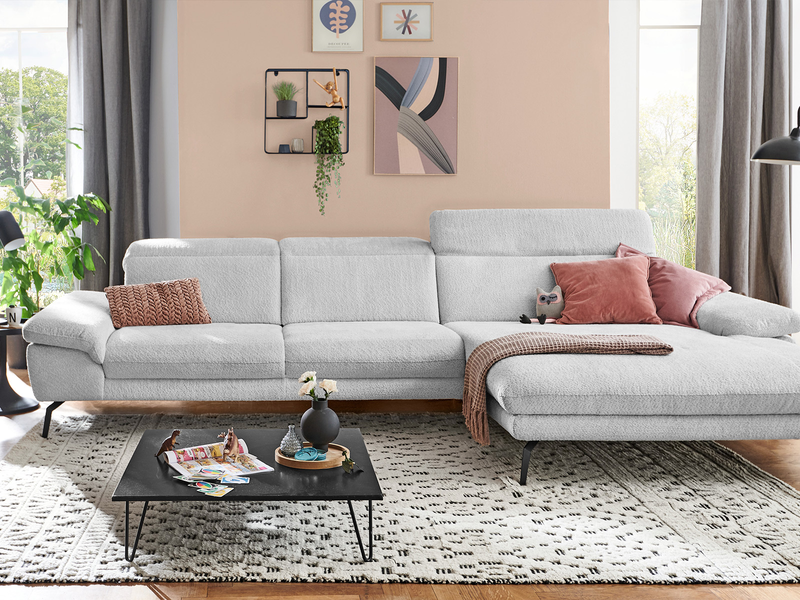 Modulmaster Eckkombination Kama Silver Modernes Design Mit Xl Canape 14880085