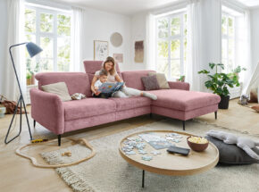 Modulmaster Ecksofa Eckkombination Bezug Famosa Wine Metallfuss Schwarz 0582018615