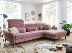 Modulmaster Ecksofa Eckkombination Mit Kopfteilverstellung Bezug Famosa Wine Metallfuss Schwarz 0582018615