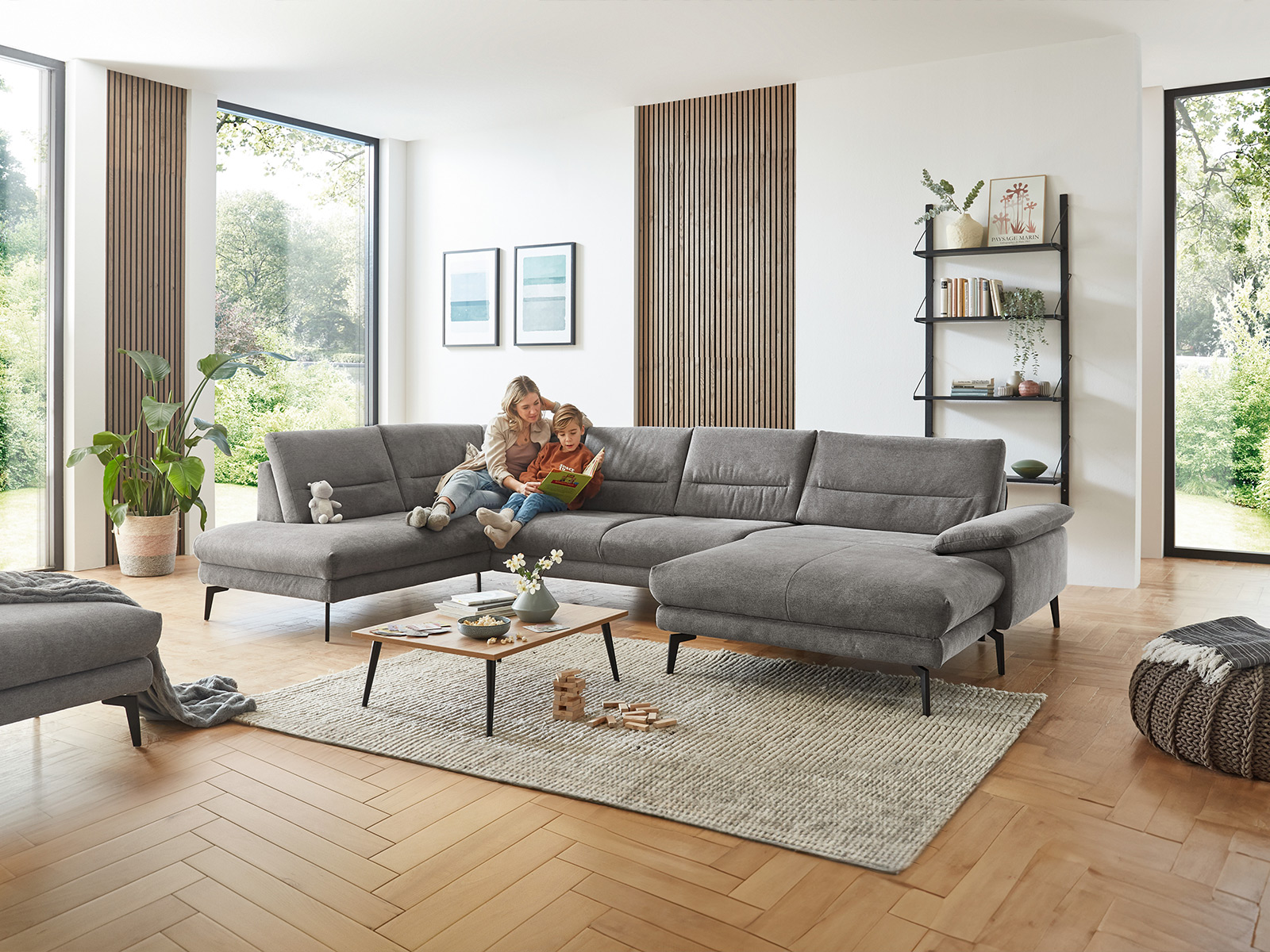 Modulmaster Wohnlandschaft Eckkombination Cyber Grey Mit Anstellhocker Links Und Canape Rechts 05820211