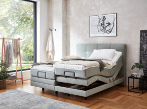 Motor Boxspringbett Hellgrau Fuss Schwebende Optik Liegeflaeche Zirka 180x200cm Elektrische Fussteilverstellung 01250006 02